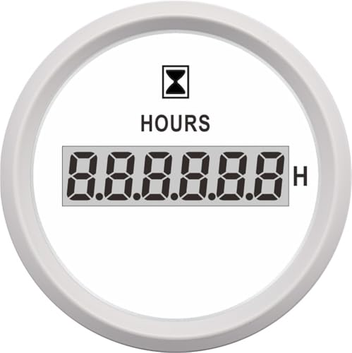LIANFAFAF Gauge Odometer Tachometer Digital Hour Meter for Marine Boat Engine Car Motorcycle Hourmeter 0-99999.9 Range Red/8 Color Backlight for HD 52mm Tachometer