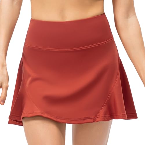 Yuerlian Saias femininas plissadas de tênis de cintura alta esportivas atléticas para corrida e golf