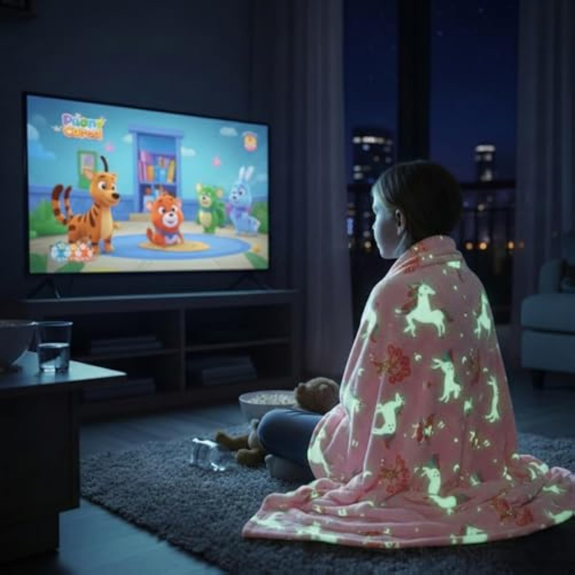 Glow in Dark Kids Blanket, Cozy Flannel Fleece Throw