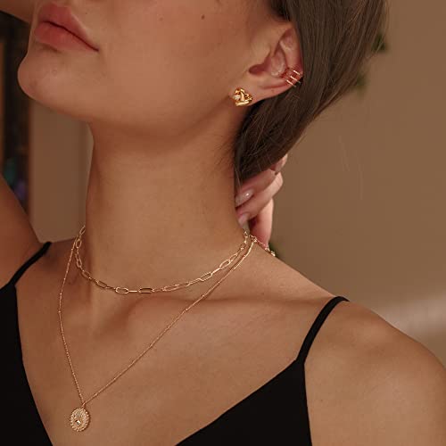 Image of MEVECCO Dainty Pendant Layered Necklaces for Women