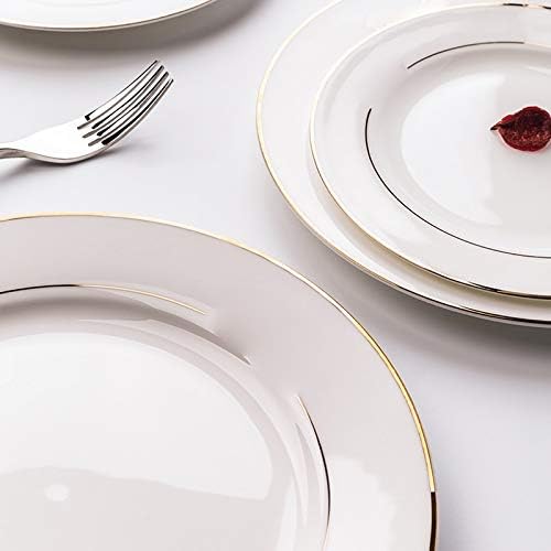 Miniatura 5 de WULFY Vajilla 1Pcs Ceramic Flat Plate, Household, Can Be Used to Place Vegetables, Rice, Meat, Fruits (Size  Medium)