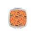 Colourful Music Notes Orange Mirror Square Portable Hand Pocket Makeup