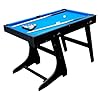 Table Multi-Jeux 4 en 1, Billard, Baby-Foot, Hockey et Tennis de Table, Meuble de Jeux Pliable avec Rangement Vertical, Idéale pour Enfants et Famille