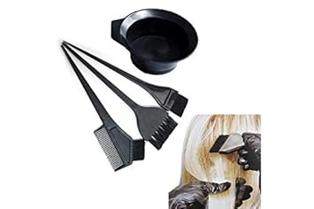 Inaaya Salon Hair Color Dye Bowl Comb Brush Set Hairdressing, Black, 25 Grams, Pack Of 1