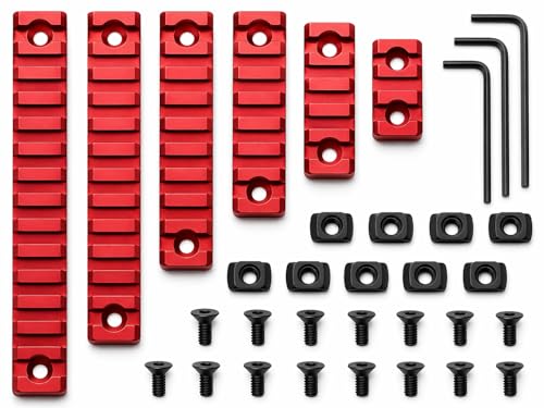 Gotical Single Picatinny Rail, Pack of 6 - Mlok 3/5/ 7/9 /11/13 Slot Rail,1 Pieces Each 12 Screw and 12 Nuts with 3 Allen Wrenches