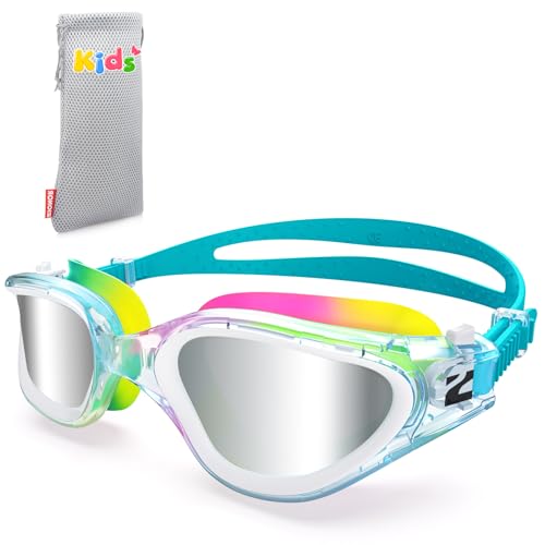 ZIONOR Schwimmbrille Kinder, G1MINI ULTRA Polarisiert Komfortabel Kinder Schwimmbrille, Anti Nebel UV-Schutz Schwimmbrille für Mädchen und Jungen (Jahre 3-14)