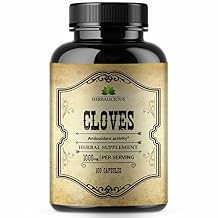 Cloves Capsules - Natural Dietary Supplement - Rich in Vitamins, Minerals, Manganese, Fiber - May Help Strengthen Bones, Promote Digestive Function, Antioxidant Support - 100 Caps