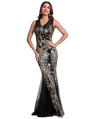 Image of Glitter Sequin Prom Dress for Bachelorette,Birthday,Holiday | Elegant Fully Lined Sparkly Rhinestone Long Dresses for Women Birthday /Formal Galas /Wedding Guest /NYE /Homecoming