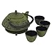 26 oz Japanese Cast Iron Pot Tea Set - Teapot with Infuser and Trivet for Loose Tea Adults, Green