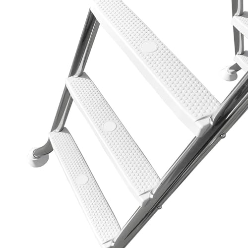 Escalera de piscina sobre tierra 5 peldaños acero inoxidable miniatura 5