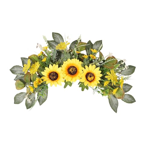 SM SunniMix Wedding Arch Flowers Artificial Floral Swag Sunflower Rustic Hanging Ornament Spring Wreath for Porch Indoor Outdoor Ceremony