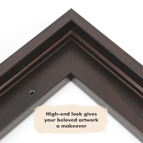 Image of 0.9 inch Deep Floater Frame for 8x8 Canvas Paintings Art,Black Brown | Set of 2,Easy Framing,Floating Frame for Artists Designers Landscape Portrait Artwork,Modern Home Office Kitchen Wall Decor