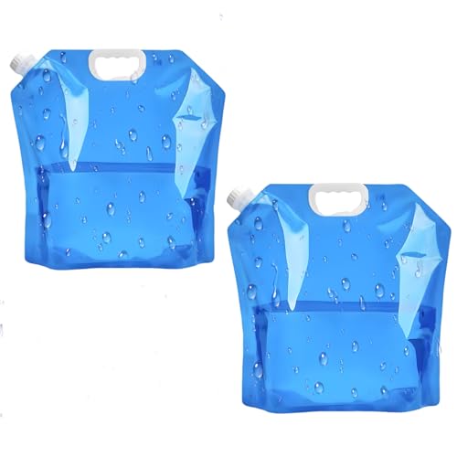 ClcIosis 2 taniche d'acqua pieghevoli da 10 l, sacco d'acqua pieghevole – tanica per acqua pieghevole per campeggio, barbecue all'aperto, escursioni a lungo raggio – Robusto e leggero