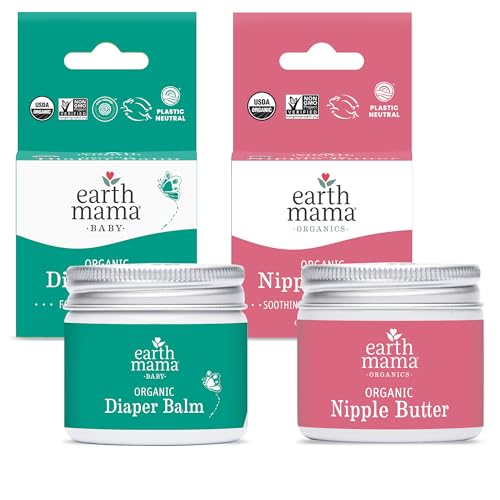 Image of Earth Mama Nipple Butter™ & Diaper Balm | Nipple Cream & Organic Skincare for Baby | Breastfeeding & Postpartum Essentials Bundle