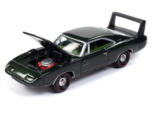 Modelo a escala 1:64 Charger Daytona 1969 verde miniatura 1