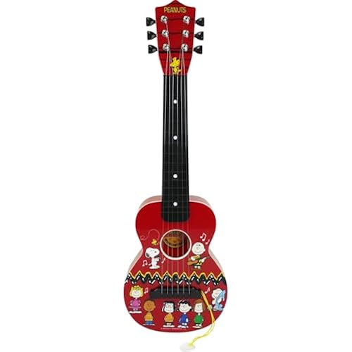 LICENSE 2 PLAY Peanuts 21 Inch Guitar, Toy Stringed Instrument, Plastic, Peanuts Characters Design, 21.9 x 2.91 x 7.28 Inches, Toddler, 1.34 Pounds