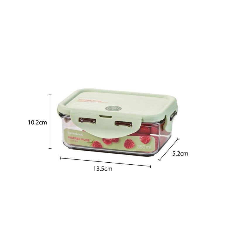 Image of LocknLock 350ml Food Storage Containers (Pack of 2) | Airtight, Leakproof, BPA-Free Plastic Boxes | Stackable Kitchen Containers for Snacks, Lunch, Fridge & Pantry Storage