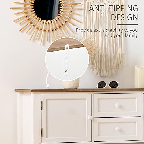 Homcom Vintage Console Table With 2 Drawers And Cabinets, Retro Sofa Table For Entryway, Living Room And Bedroom, White #TOP5