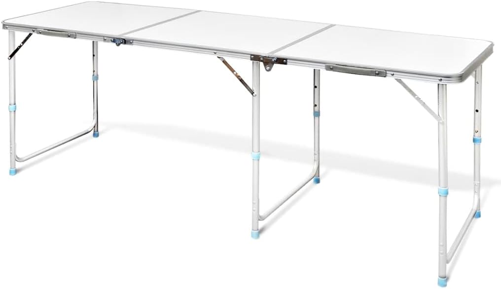Table pliante d'appoint portable 180 cm pour camping ou réception