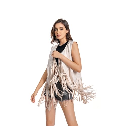 FringeCowgirl Tassel Sleeveless Hippie 60s Women Western Vests2