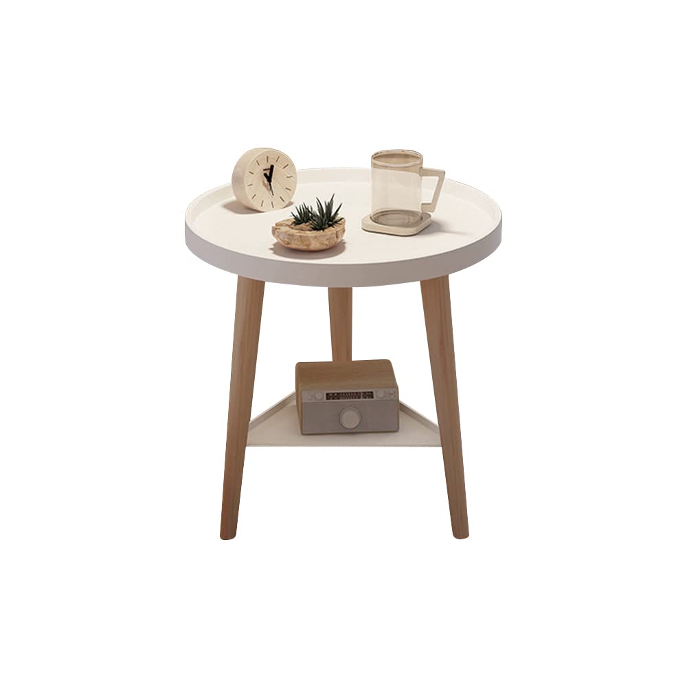 Table basse salon 40x40cm blanche petite table centrale en bois de pin