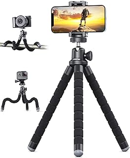 Phone Tripod, Camera Tripod Stand/Mount [Reinforced & Non-Slip], 360° Rotating Portable Travel Tripod Compatible for iPhone Android Smartphones GoPro Camera