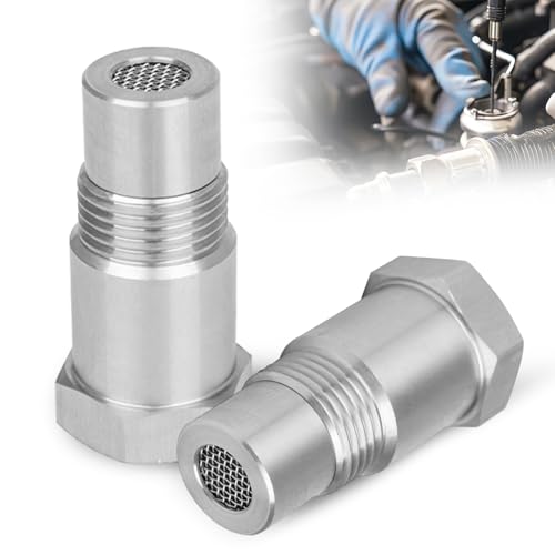 2 Stück Lambdasonde Adapter mit Filter, M18x1,5 Sauerstoffsensor Adapter 304 Edelstahl Lambda Eliminator O2 Sauerstoffsensor Universal Lambdasonden Eliminator für Auto LKW