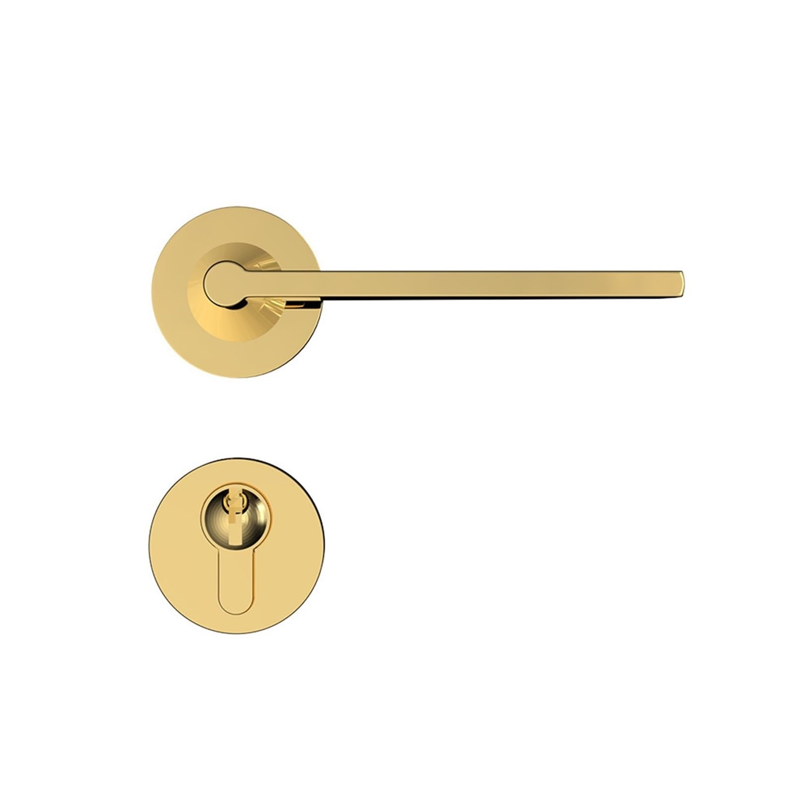 Serrure de porte intérieure en laiton brossé bronze cylindrique magnétique PVD pour chambre