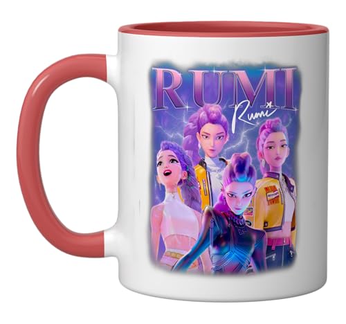 Taza de cerámica KPop Demon Hunters 11 oz rojo/blanco miniatura 1