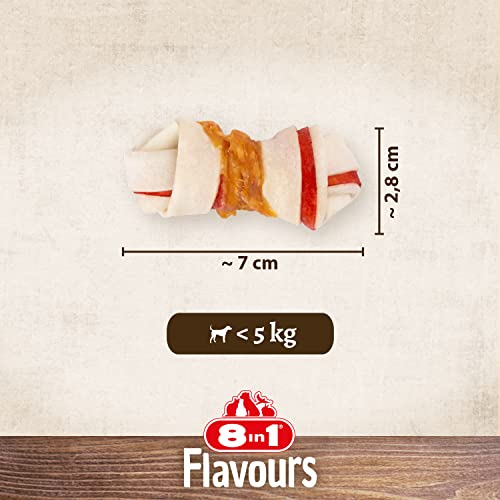 8in1 Triple Flavour Knochen XS - leckere Hundeknochen mit Hähnchenfilet, Schweine- und Rinderhaut, 7 Stück