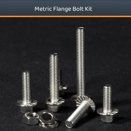 Image of M8-1.25 x 16 /20 /25 /30 /35 Flange Hex Bolt Assortment Kit, 160pcs Stainless Steel Metric Flange Head Bolts and Nuts Set.
