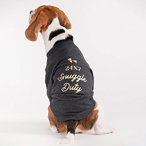 Image of HUFT 24x7 Snuggle Duty Foil Print Pet Sweatshirt - Grey Melange