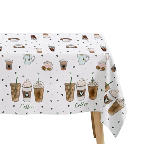 Image of APOWBLS Coffee Party Decorations Tablecloth for Birthday Baby Shower, 3 Pack Disposable Latte Fun Coffee Theme Party Supplies Table Cover, 55in x 86in