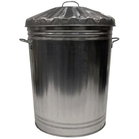 Easy Shopping Extra Large 95L Litre Galvanised Metal Bin Rubbish Dustbin Animal Feed Storage. Made In U.K Cover