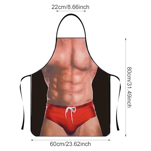 MUNSKT 1PC Funny Apron,Prank Xmas Apron For Men Gift, BBQ Baking Chef Cooks Cooking Sexy Novelty Pinafore (red) — photo 2