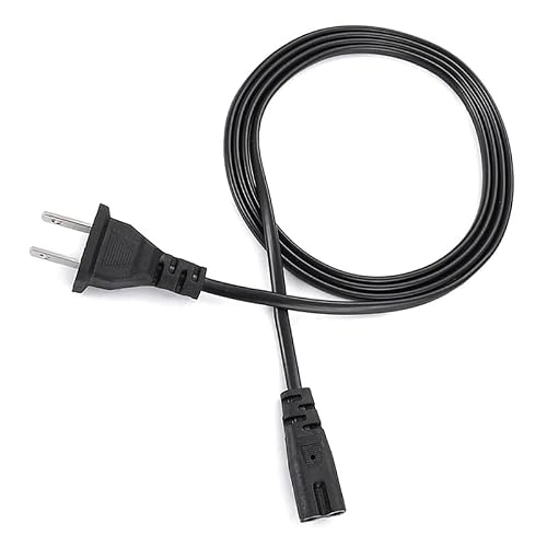 ThtRht 2 Pack AC Power Cord US Plug 2 Prong Charger Cable Replacement for CD Player Cassette Laptop Printer Radio Speaker Monitor Game Console Camera Battery Station Power Supply Adapter - Thumbnail 3