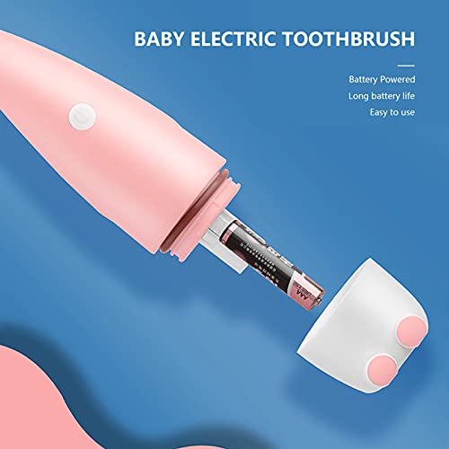 Baby Elektrische Zahnbürste, Kleinkind Elektrische Zahnbürste Kinder Kunststoff Reinigung Zahnbürsten Batteriebetriebene Zahnbürste (Rosa) – Bild 3
