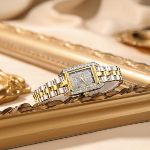 Image of London Fog Gresham Collection Watch for Women with Rectangular Dial, Crystal Hour Markers, Quartz Movement, Stainless Steel Strap and Water Resistant - LFW20002