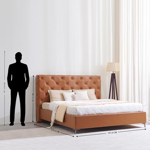 Image of Home Centre | Tiffany | Engineered Wood | Hydraulic Storage | King Beds | Tan | 1 Year Warranty