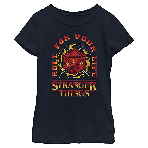 Netflix Stranger Things Fire and Dice Girls Short Sleeve Tee Shirt
