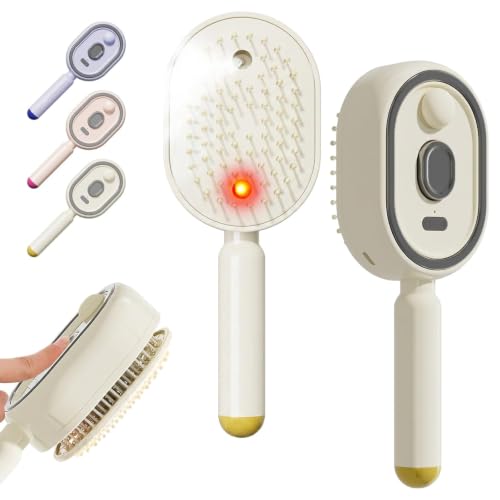 Image of KIMEE Electric Steam Hair Brush - Genuine Steam & Mist Spray Detangling Comb, Rechargeable, 20ml Tank, Anti-Frizz Anti-Static Self-Cleaning Air Cushion Brush for Women