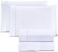 Jogo de Cama Casal Padrão Percal 400 Fios Ponto Palito 04 Peças, Antiácaro, Não faz bolinha Toque Extra Macio – Branco