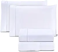 Jogo de Cama Casal Padrão Percal 400 Fios Ponto Palito 04 Peças, Antiácaro, Não faz bolinha Toque Extra Macio – Branco