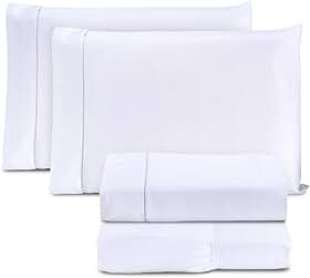 Jogo de Cama Casal Padrão Percal 400 Fios Ponto Palito 04 Peças, Antiácaro, Não faz bolinha Toque Extra Macio – Branco