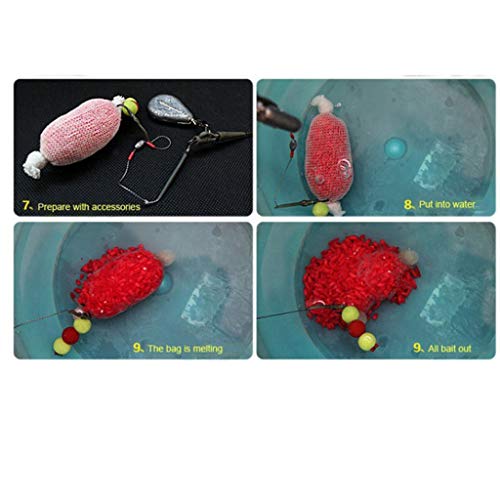 LEIPUPA 4 PCS 5m 25mm 37mm PVA Solúvel em água para Isca de Pesca Bolsa de Rede para Acessórios
