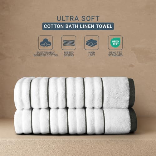 Image of Spaces Hand Towels | 100% Cotton | Spa & Gym Towel | Ultra Soft & Highly Absorbent | 575 GSM | 2 Piece Set | Premium Hand Towel | 40 x 60 cm | White
