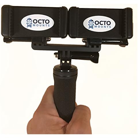 OCTO MOUNT Dual Device Hand-Held Stabilizer for Cell Phone or GoPro Camera. Compatible with iPhones, Samsung Galaxy, HTC, etc. Cover