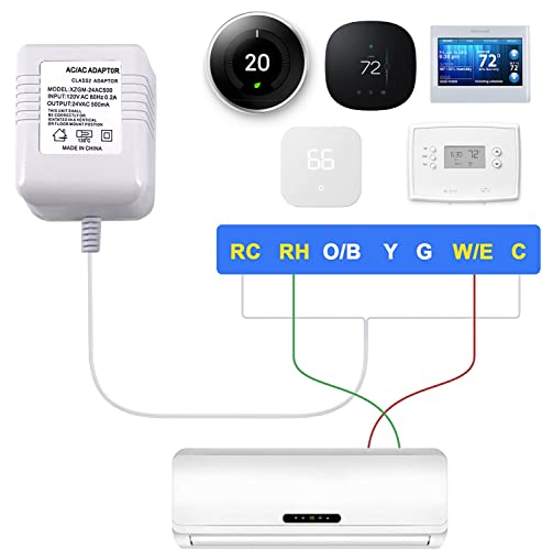 Uause Doorbell Transformer 24V Adapter,C Wire Adapter Thermostat, 16.4Ft(196") Long Power Supply, Compatible With Ring, Nest Hello, Wyze And Eufy Wired Video Doorbells #TOP2