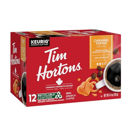 Image of Tim Hortons 12ct KCUPs, Caramel Toffee Flavored 100% Arabica Coffee