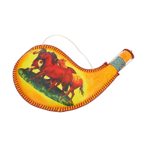 Beaupretty Bolsa de Bota para Vino de Pu Alimentario, Portátil y Ligera, Diseño Tradicional Mongol para Actividades al Aire Libre como Senderismo y Camping, Decoración de Jarra de Cuero